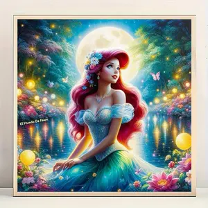 Cartoon Princess Pattern DIY Diamond Arts Colorful Painting Kit, 1 Set 5D Creative Decorative Handmade Painting for Beginners, Wall Art Decor for Home Living Room