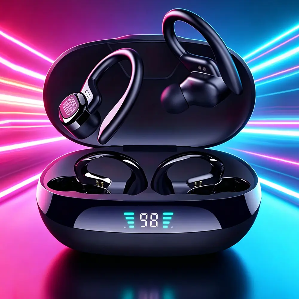 Tempomind  Earhook Wireless Earbuds - Bluetooth In-Ear Headphones with Anti-Drop Design, Electronic Earphones for Fitness, Calls, Gaming, In Earheadphones