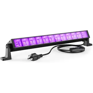 40W LED Black Light Bar with Plug & Switch, Lights Up 484 Sq.ft Area, for Glow Party Halloween Fluorescent Body Paint Stage Lighting