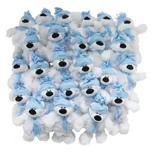 11" Bulk 50 Pc. Large Holiday Stuffed Polar Bears with Winter Hat & Scarf