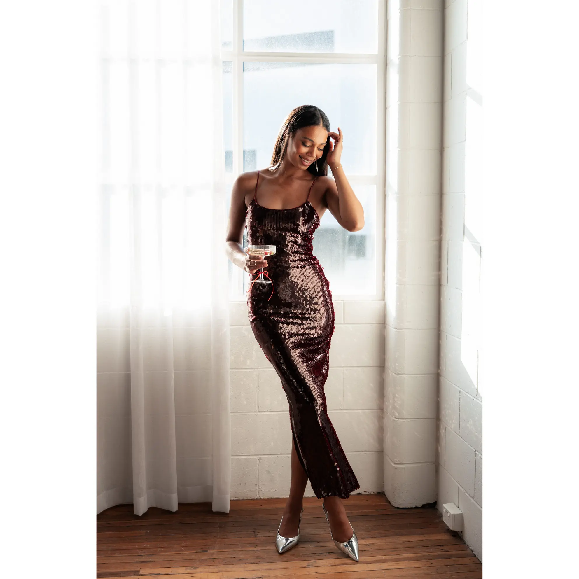 Vesina Maxi Dress - Burgundy