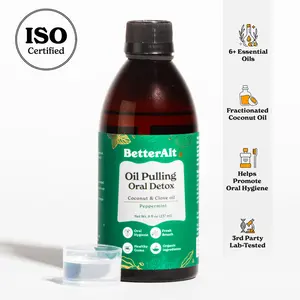 BetterAlt Oil Pulling | 6+ Essential oils | Natural Peppermint Flavor | Enamel Safe | 20 swishes - Oral Care Product