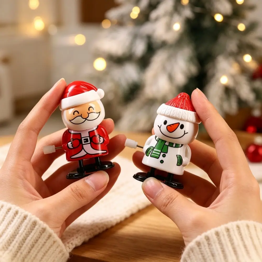 3-Piece Christmas Walking Wind-up Toy Set | Santa Claus Snowman Reindeer Figurines | Stocking Stuffers, Party Favors, Mini Holiday Gifts