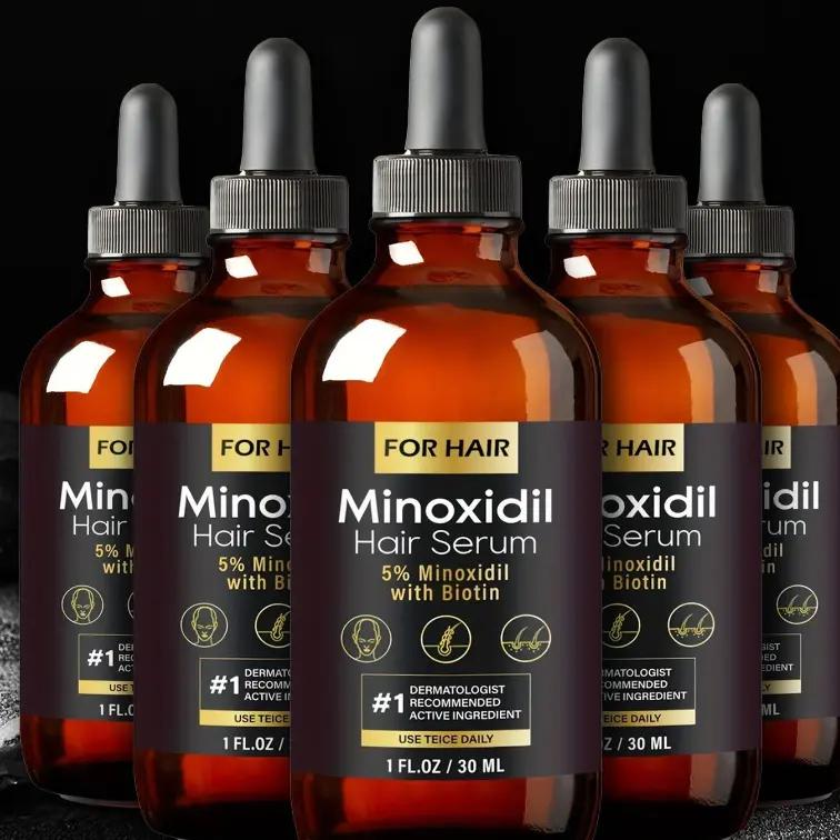 Dermatologist-Recommended Minoxidil & Biotin Anti-Hair Loss Scalp Treatment with Dropper - Haircare for Thinning Hair, Androgenetic Alopecia, Pattern Baldness