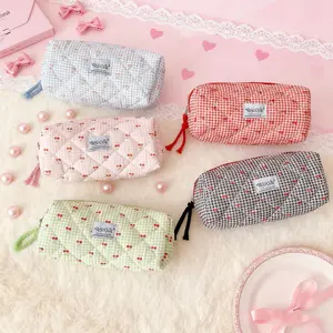 Cute Cartoon Cherry Pencil Case, Portable Student Stationery Storage Bag, Adorable Cosmetic Organizer, Girls' School Supplies, Office Supplies