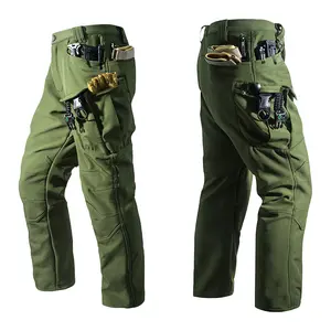 Soft Shell Fleece-Lined Outdoor Tactical Pants for Men Hiking Skiing Workwear with Multiple Pockets Comfortable & Versatile