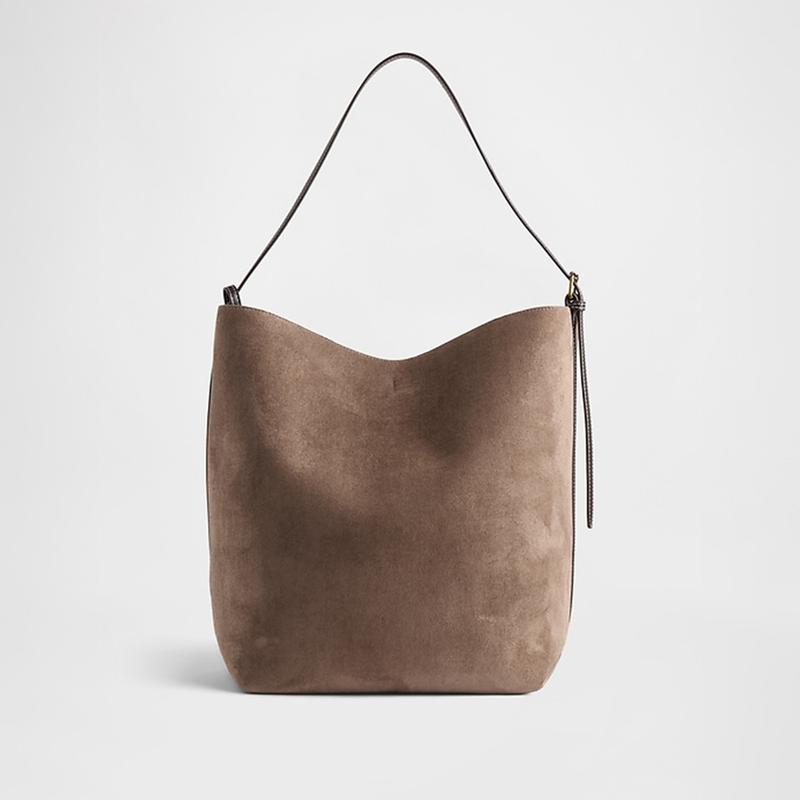 GAP Vegan Suede Bucket Bag with Shoulder Strap Inner Pockets & Zippered Mini Bag for Everyday Use 11.5 L x 8.5 W x 14.5 H - Closet Storage System