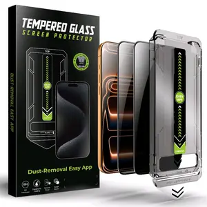 2 Packs  For iPhone 17 Pro Privacy Tempered Glass Screen Protector with Dust-Removal Easy App for iPhone 17 Pro - 9H Hardness, Easy Install, Anti-Scratch