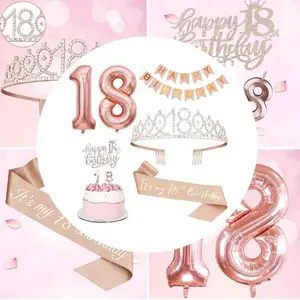 6 Pcs Birthday Party Decorations Birthday Cake Decorations Create Atmosphere Birthday Gifts Easy To Use Includes Crown and Belt Banner Number Candle Set Ornaments