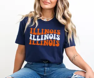 Illinois T-Shirt Vintage Illinois Shirt Gift for Illinois Fan Gift Retro Illinois Game Day Shirt Women's Vintage Illinois Shirt Gift for Her
