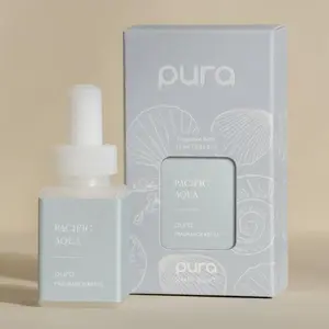 Pura Pacific Aqua Fragrance Refill - Beachy Staycation Aroma with Citrus Bergamot Mandarin Top Notes & Musk Cedar Amber Base Notes