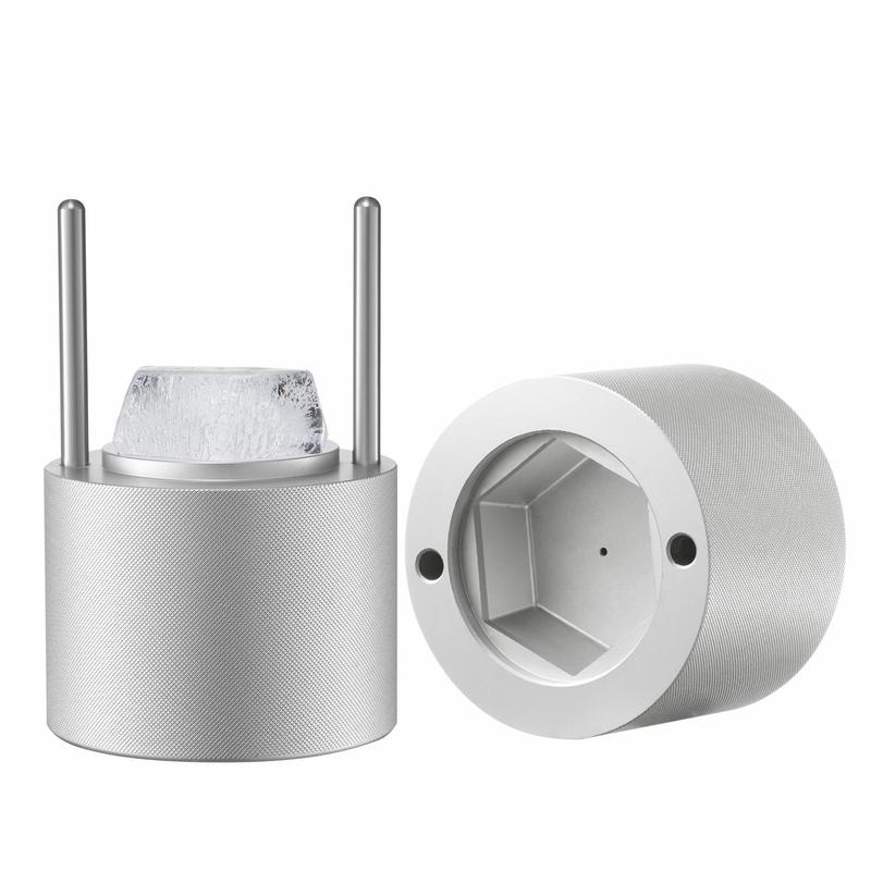 VEVOR Ice Diamond Press, 2.4" Ice Ball Maker, Aviation Aluminum Diamond Ice Ball Press Kit for Ice Diamond, Ice Press with Tong and Drip Tray, for Whiskey, Cocktail, Bourbon, Scot on Party & Holiday