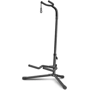 GLEAM Guitar Stand - Adjustable Fit Electric, Classical Guitars and Bass, Accessories, Folding Type Black (CG-4)