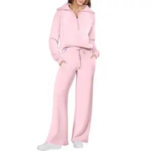 Women 2 Piece Outfits Sweatsuit Set  Activewear Workout Fall Oversized Half Zip Sweatshirt Sweatpant Lounge Set Tracksuits