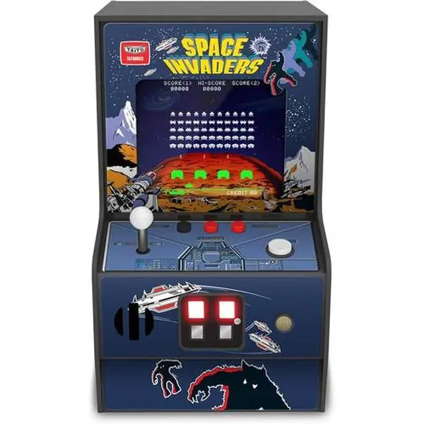 Space Invaders Micro Player Retro Arcade Machine - Portable Handheld Gaming Console with Spanish, Dutch, German, Italian Language Support, Yes to Multi-Language Compatibility