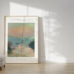 Monet Exhibition Poster – Claude Monet Art Print, Mid Century Modern Wall Art, Aesthetic Room Decor, Best Friend Gift, Unframed