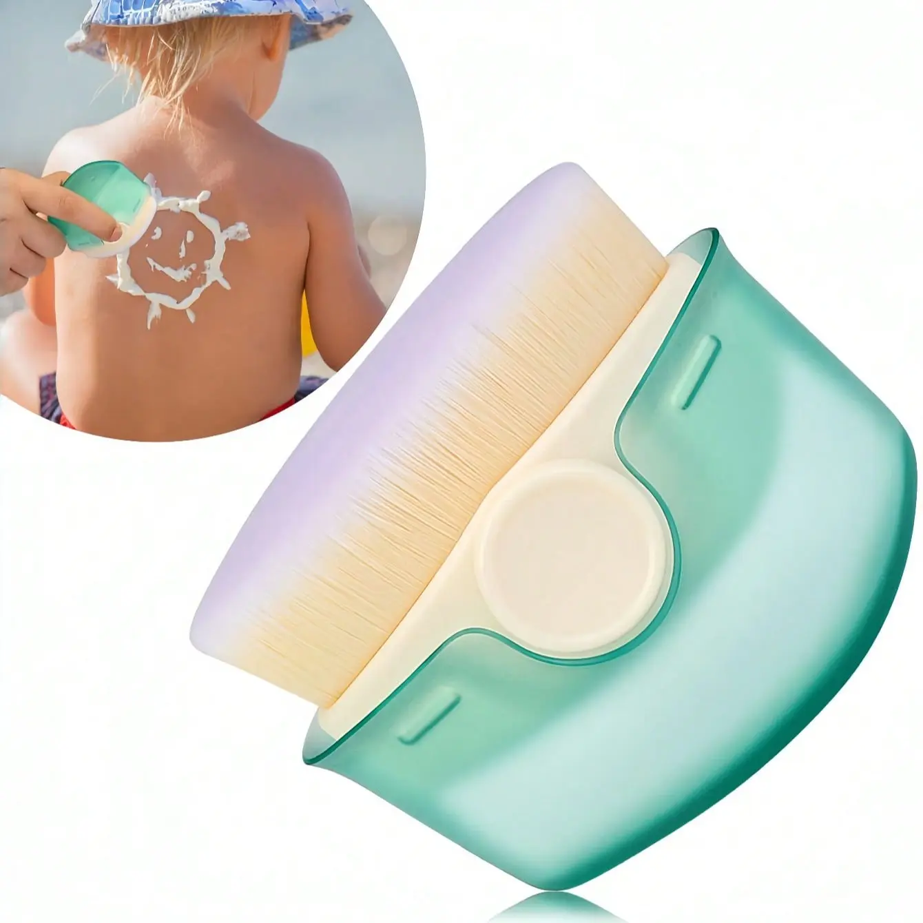 Sunscreen Applicator Brush with Protective Cap, Sunscreen Lotion Spreader, Body Care Tool, Ideal for Easy Application, Perfect for Daily Use