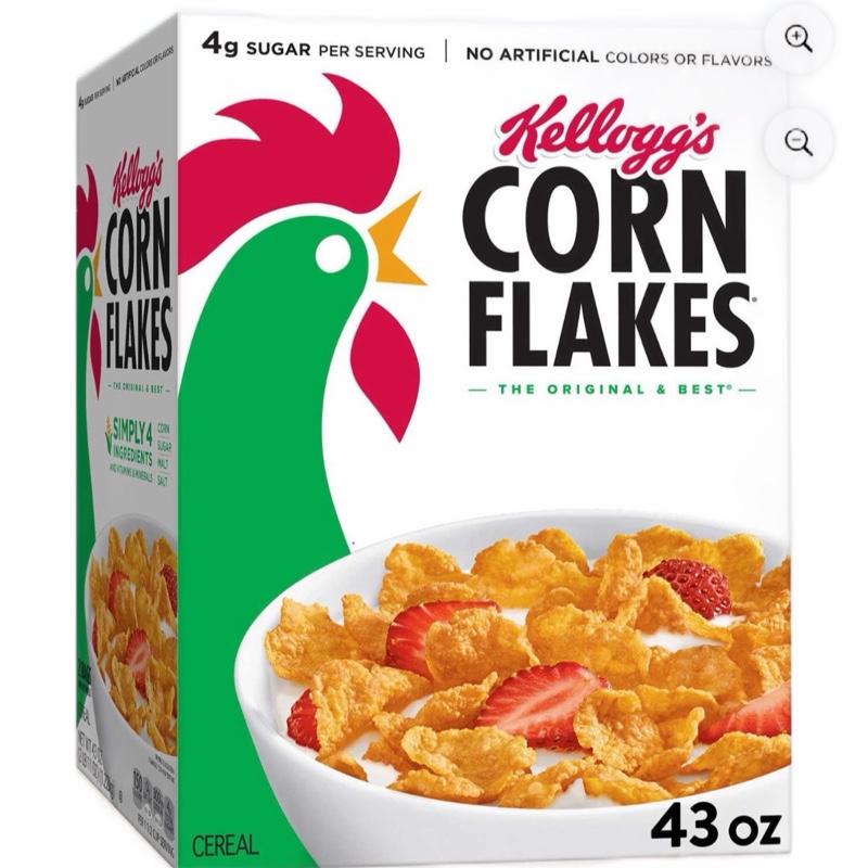 Kellogg's Corn Flakes Breakfast Cereal 43 oz Giant Size Box Crispy ...