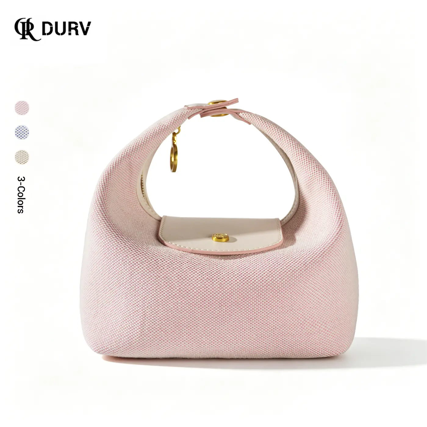 DURV Women's 3-in-1 Canvas Hobo Shoulder Bag - Lightweight Handbag with Detachable Crossbody Strap, Secure Zipper for Daily Outings