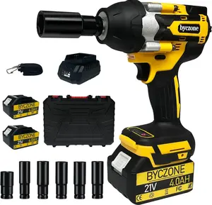 Electric Impact Wrench 1/2, Cordless Impact Wrenches Kit, 1/2 Inch Drive, 1000N.m(740Ft-Lbs), 3300RPM Max Speed, Brushless Motor, 6 Sockets, 2x 4.0Ah Battery and Charger