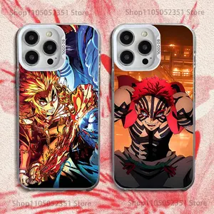 Rengoku A-Akaza Demon-Slayer Phone Case For iPhone17, 16,15,14,13,12,11,Pro,XS,Max,Plus,Mini,SE White Candy Matte Shockproof Cover