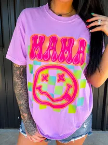 Neon Mama Checkered Tee Or Sweatshirt Neon Mama Checkered Tee Or Sweatshirt