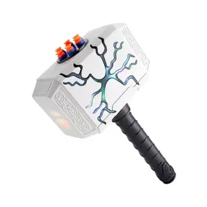 Dart-Blasting Hammer Toys Gun with Lights -Toys for 5 6 7 8 9+ Year Old Boys,Kids Roleplay Toy Thunder Mjolnir with 30 Darts