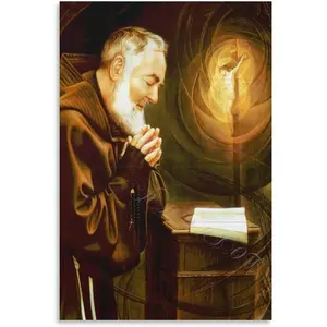 Catholic Saints Poster St. Padre Pio Poster (2) Canvas Painting for Living Room Bedroom Decor