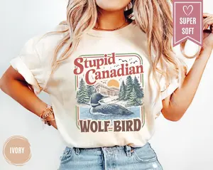Comfort Colors® Stupid Canadian Wolf Bird Shirt, Heated Rivalry Inspired Clothes, Funny Bird T-Shirt, Sports Meme Clothing, Sport Lover Gift