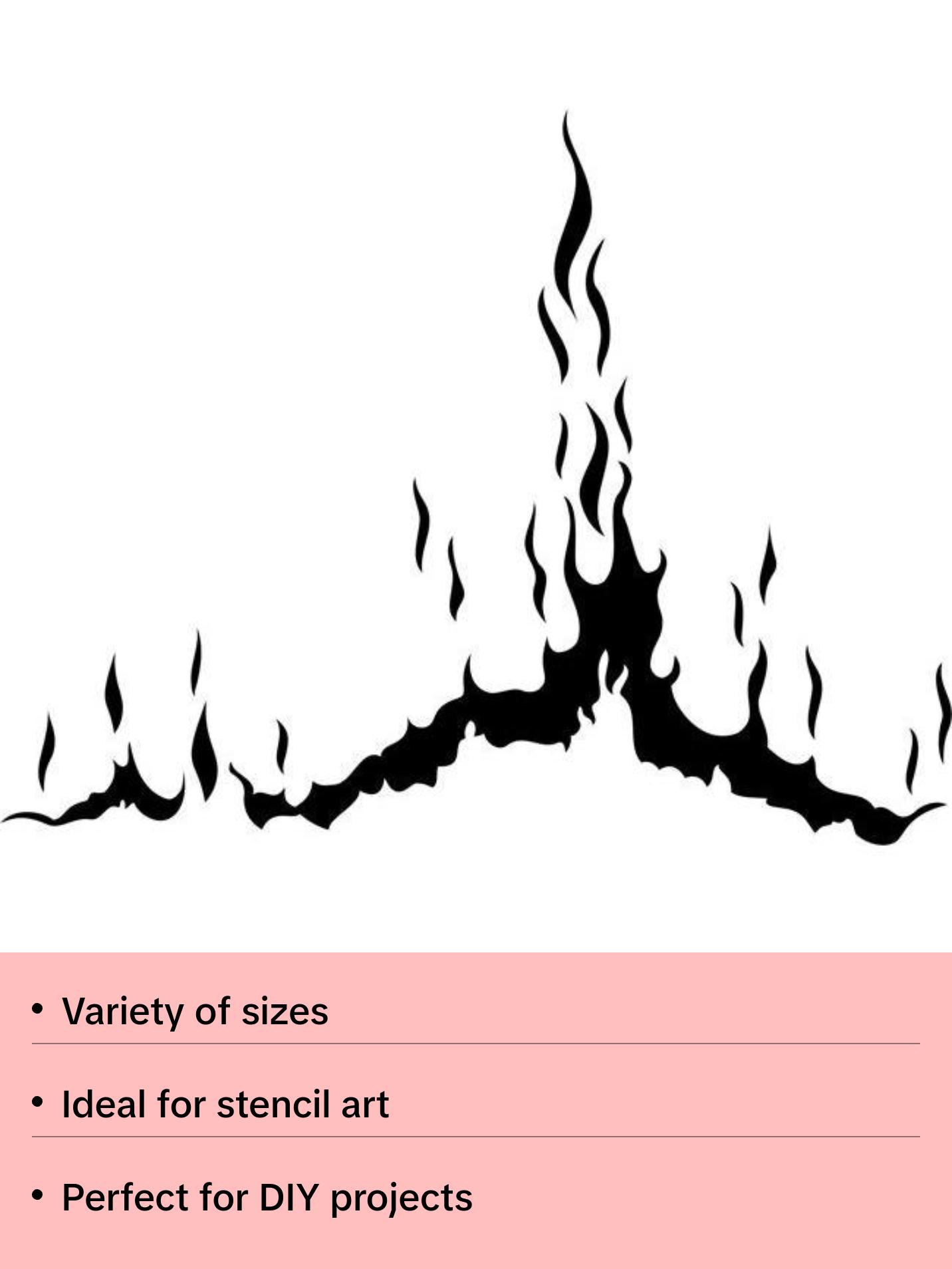 Trailing Flame Stencil