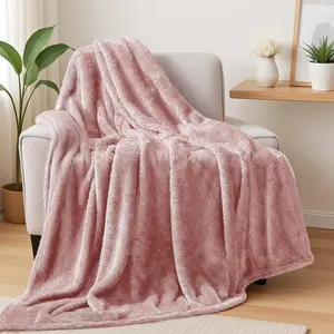 Plush Fuzzy Fleece Throw Blanket Extra Large Super Soft Fluffy and Warm Blankets for Couch Bed All Season Use (50x70 Inches, Pink)