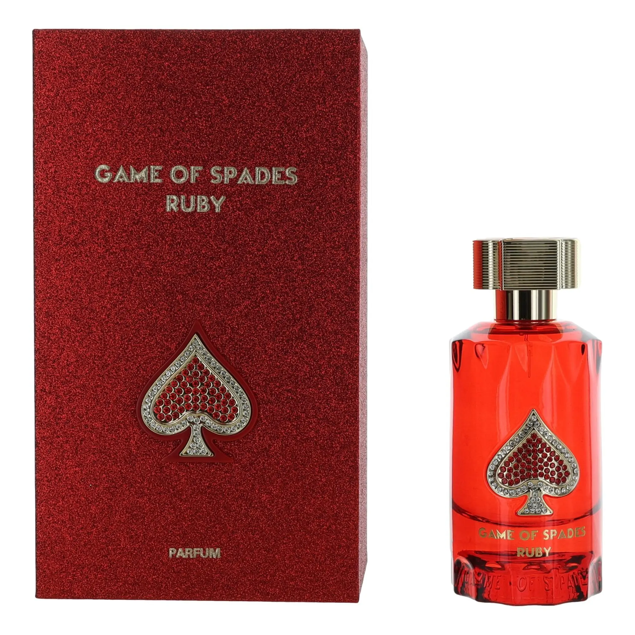 Game of Spades Ruby by Jo Milano, 3 oz Parfum Spray for Unisex, Spicy Floral, Warm Base, 3Oz Bottles, Bergamot, Citrus, Oriental