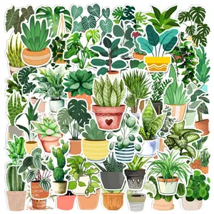 50PCS Green Plant Doodle Stickers Waterproof Vinyl Decals for Laptop Journal Water Bottle