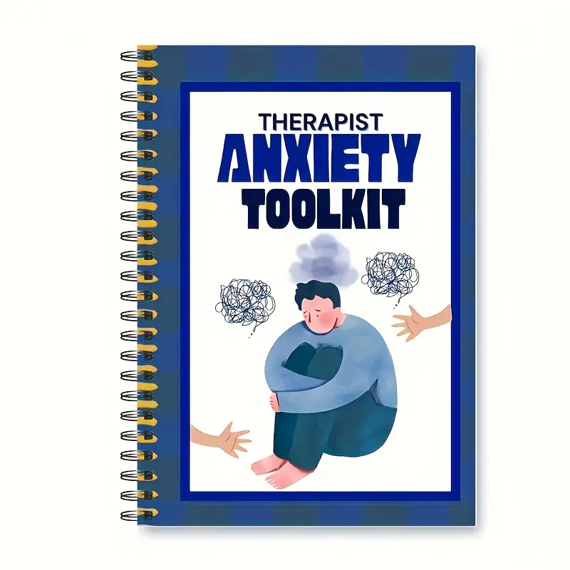 Therapist Anxiety Toolkit - 50+ Stress- Workbooks, Counseling Tools & Mental Health Journals, Spiral Bound Planner with Office Decor for Therapists, Counselors, and Client Emotional Growth & Anxiety Management Supplies Office Stationery Supplies
