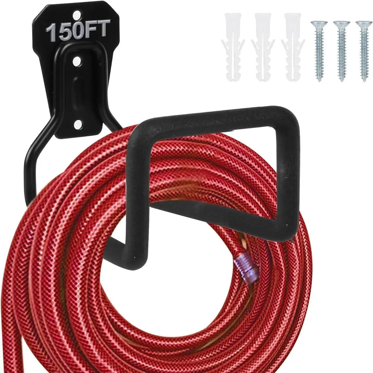 Cast Iron Garden Hose Holder for Summer, 1 Count Wall Mounted Water Hose Holder for Outside Yard, Sturdy Hose Reel Hose Hooks for Water Hose, Garden T