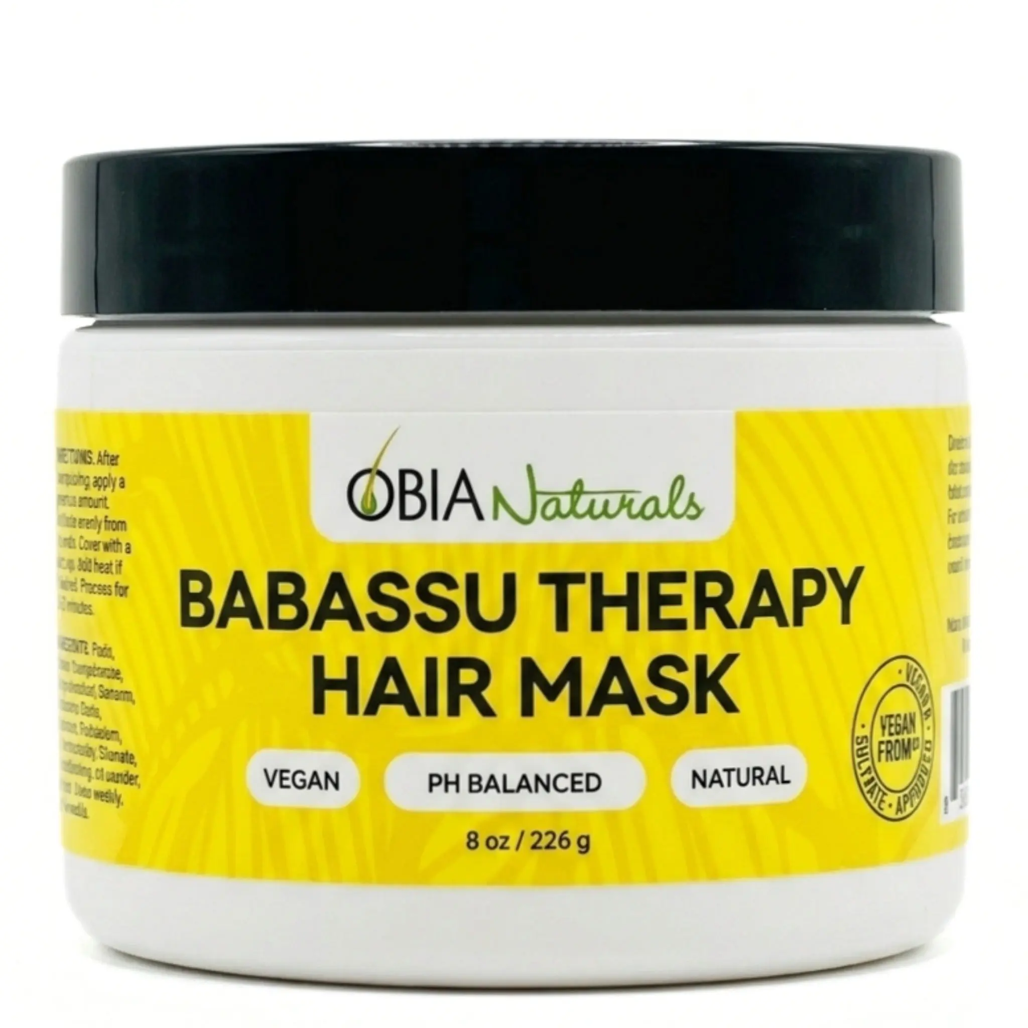 OBIA Naturals Babassu Hair Mask – Deep Conditioning Hair Mask for Dry, Damaged & Curly Hair, Plant Protein, 8 oz