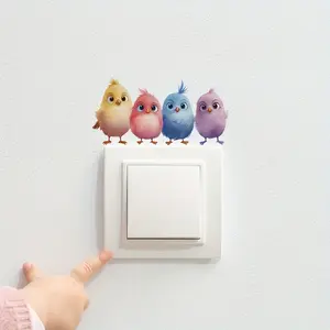Birds Wall Switch Stickers for Room Decoration Light Switch Accessories Self-adhesive Wall Decals Waterproof Animal Wallpaper Decorative Ornaments