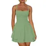 Kaximil Women's Ruched Above-Knee Activewear A-Line Mini Dress - Sleeveless, Backless, Snatched, Soft Spandex Fabric, Quick Dry, Lightweight Casual Dress for Date Night Outings