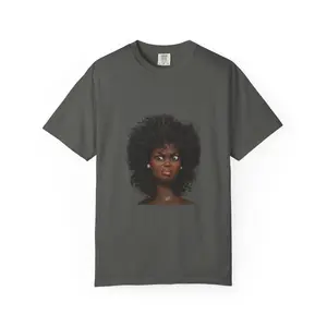 Disgusted Afro Black  woman T-Shirt | Portrait Illustration Tee