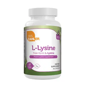 Zahler L-Lysine 500mg Freeform Supplement Kosher 60 Capsules for Muscle Recovery & Collagen Production Made in USA
