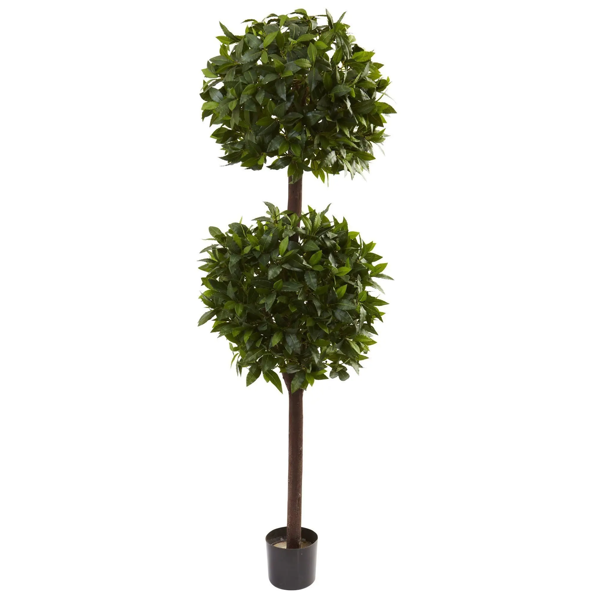6ft Synthetic Sweet Bay Double Ball Topiary, Home Decoration for Entryway, Ideal Gift for Home Supplies Enthusiasts