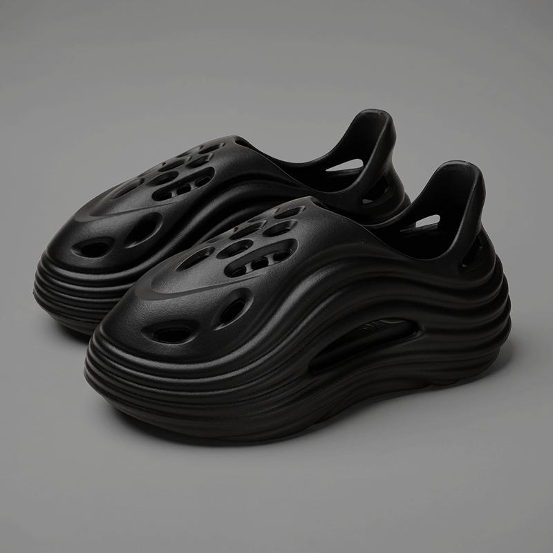 GRIP&GO Men's Alien Fashion Slip-On Sandals EVA Lightweight Outdoor Shoes Non-Slip Sole Soft Comfortable Breathable Tsinelas Black