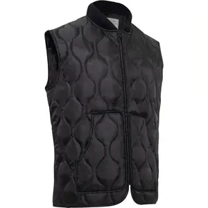 Black - Quilted Woobie Vest - Lightweight Insulated Outdoors Vest - Polyester