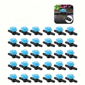10pcs PE Material 1/2 inch Drip Irrigation Shut Off Valves - Barbed Valve Parts for Drip Line Tubing