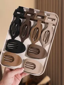 Solid Color Hair Claws, Casual Versatile Hair Accessories for Women, Minimalist Headwear Suitable for Thick Hair, Fashion Hair Accessories for Party, Daily Clothing Decor, Hair Clip Set