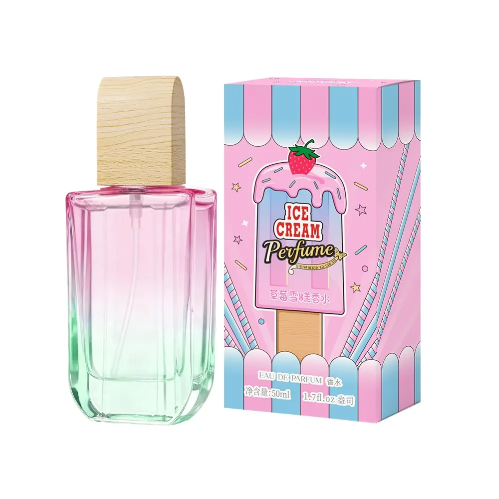 Ebyven Strawberry Ice Cream Scent Perfume 50ML, Fragrance Product, Fresh Natural Floral Fragrance, Long-Lasting Aroma for Dates and Daily Use, Ideal Gift for Her, Fruit Floral Scent, Fruity Floral Perfume