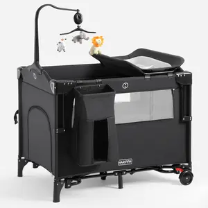 HARPPA Saimia | 5-in-1 Pack and Play Baby Bassinet & Playard, Bedside Sleeper with Mattress, Rocking Bassinet for Baby, Diaper Changing Baby Cribs, Foldable Playpen for Travel