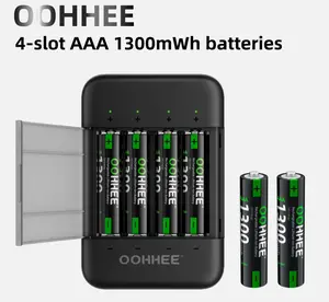 4pcs 1300mWh  1.5V Rechargeable AAA Lithium Batteries Charging Storage Box