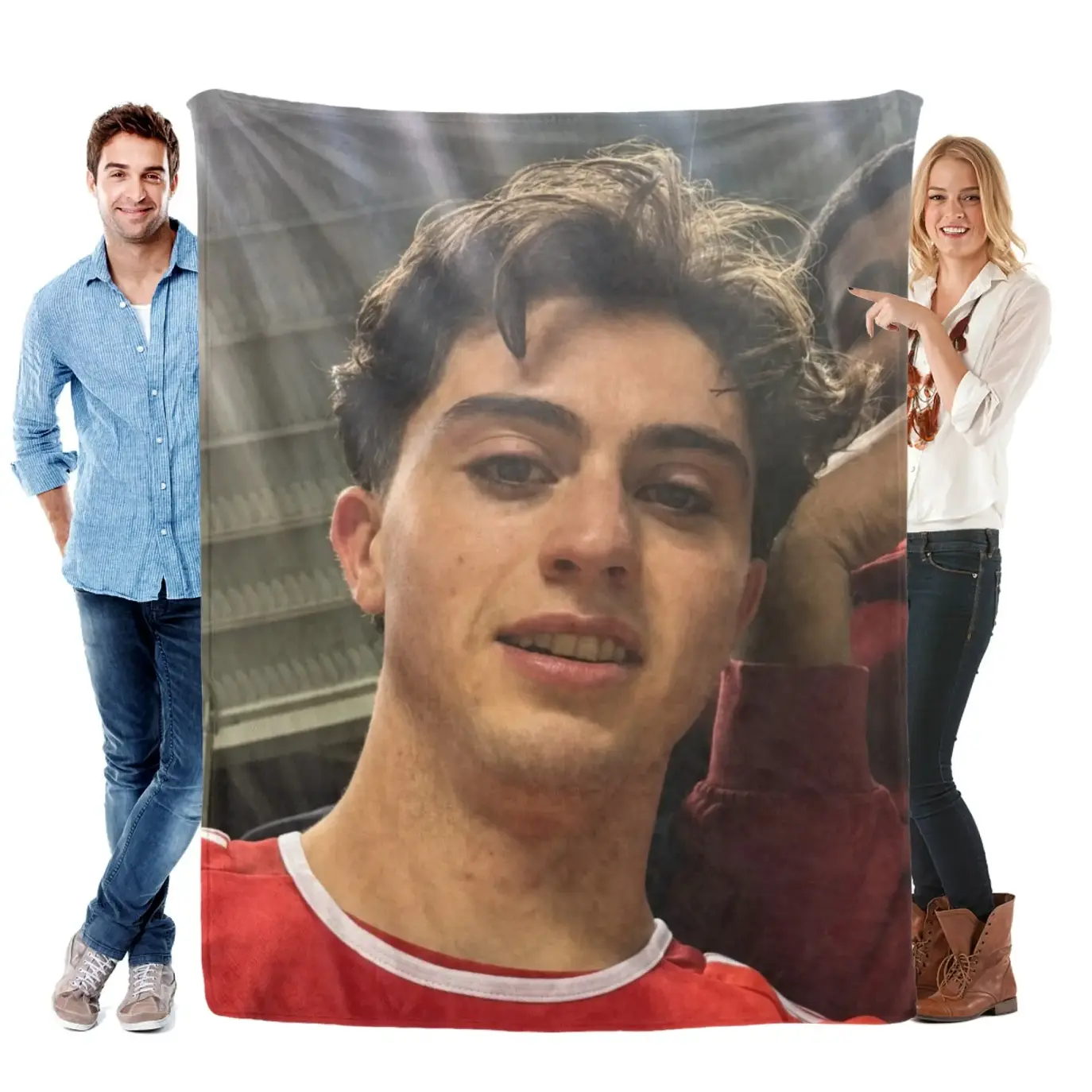 Brian Gutierrez Young Soccer Player Portrait Throw Blanket, Soft Cozy Plush Bed Blanket for Couch Sofa, Dorm Room and Bedroom Decor, Lightweight Warm Sports Fan Gift for Teens, Adults and Football Lovers