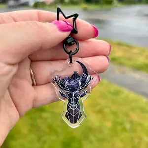 MAASiverse Symbols Sparkle Keychain Dual Sided Hook Clasp Keychain